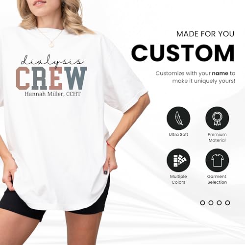 CUSTOM Unisex Dialysis Crew Sweatshirt & Hoodie – Ultra-Soft, Personalized Dialysis Nurse Crewneck – Ideal CCHT, Nephrology & Dialysis Technician Gift Multi2