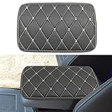 LHDOS Leather Center Console Cover for Cars, Waterproof Arm Rest Box Protective Cover Car Center Console Cushion Pad, Universal Middle Console Armrest Pad Cover for Most Vehicles (Black/Beige)