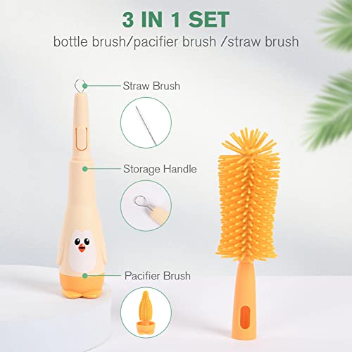 Vicloon Baby Bottle Brush, 2 in 1 Bottle and Teat Cleaning Brush - Image 4