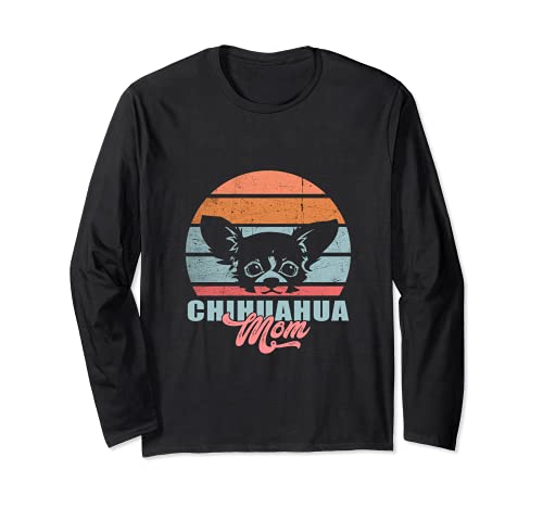 Chihuahua Mom Pet Animal Puppy Paws Dog Breed Bone Dogs Paw Long Sleeve T-Shirt, Black