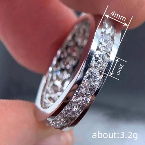 Silver Plated Cubic Zirconia Engagement Rings Wedding Bridal Band Promise Rings Evening Parties Anniversary Valentine's Day Gifts Eternity Bands for Women4