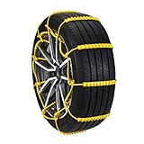 SORGEN SIE FÜR EINE REIBUNGSLOSE FAHRT: Die spezielle raue Oberfläche der Antirutschkette dient dazu, die Reibung mit der Straßenoberfläche zu erhöhen. Normalerweise kann sie bei Schnee und schlammigen Straßenbedingungen die Reifen schützen, ein Durchrutschen der Reifen verhindern und das normale Fahren des Fahrzeugs gewährleisten. Insbesondere auf verschneiten Straßen im Winter kann sie effektiv für eine reibungslose Fahrt der Fahrzeuge sorgen.