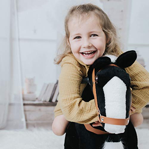 Galoppo Reitpferd auf Rollen für Kinder ab 3 Jahren in schwarz – XXL Spielpferd zum Spielen und mechanischen Reiten für Indoor und Outdoor – Bild 3