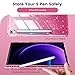 INFILAND Case for Samsung Galaxy Tab S10 Lite /S10 FE/ S9 FE 5G 10.9 Inch/Tab S9 11 Inch with S Pen Holder, Glitter Cute Cover with Sparkly Clear Back [Auto Wake/Sleep] for Girls Kids (Pink)
