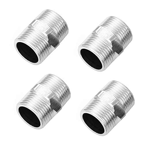 1/2\" NPT Male x 1/2\" NPT Male Hex Nipple,304 Stainless Steel Threaded Pipe Fitting Connector Pipe Adapter for Home Piping (Pack of 4) - Thumbnail 6