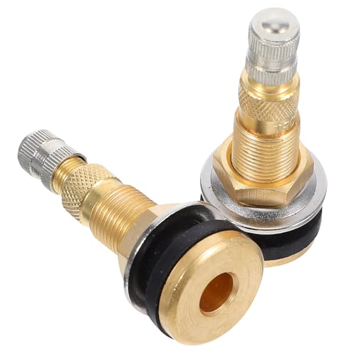 PRETYZOOM - PRETYZOOM Tige de Valve en Laiton 2pcs pour Pneus sans Chambre à Air, Adaptateur de Gonflage Haute Pression pour Rouleaux Compresseurs, Chargeuses et Véhicules Agricoles, Accessoire