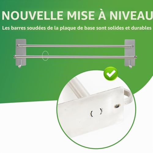 Porte-serviette inox sans perçage JS-TBR-02 - JS