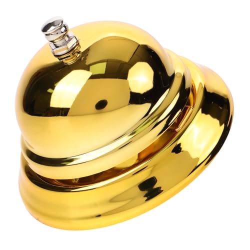 WEKAMOS Campana de Servicio de Mesa Dorada Timbre de Recepción Portátil para Hotel Cocina y Bar Diseño Campana Multifuncional Fácil de Usar