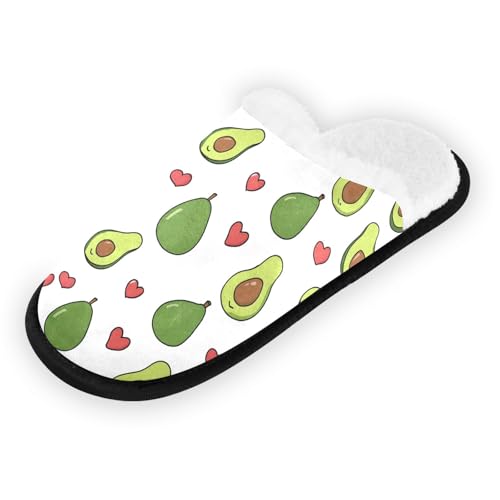 Avocado Red Heart Cartoon Slippers For Women Men Soft Memory Foam Non-Slip Fruit Winter Indoor House Shoes Travel Slipper2