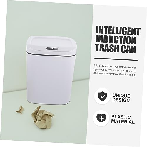 Bote de basura automático e inteligente rectangular blanco miniatura 2