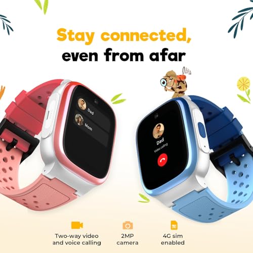 Image of Noise Explorer Kids Smart Watch with GPS Tracking, 2-Way Video & Voice Calling, Safe Zone Alert, School Mode, SOS, Habit Formation, App for Parents (Captain Duo), Multicolor