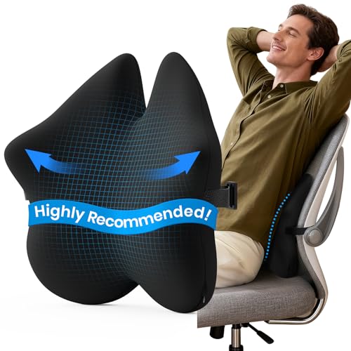 Best Sofas for Back Pain Relief: Top Ergonomic Support Cushions Reviewed 6 Benazcap Lumbar Pillow, Back Support for Office Chair, Car Seat, Sofa, Travel, Ergonomic Multi-Region Memory Foam & Adjustable Straps, Lower Back Pain Relief and Improved Posture Effectively, Black
