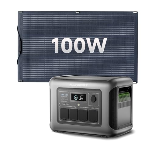 ALLPOWERS R1500 LITE generador solar portatil 1600W(pico 3200W)/1056Wh Batería LiFePo4,MPPT 650W Max,SAI<15ms,para Hogar Emergencias Exteriores