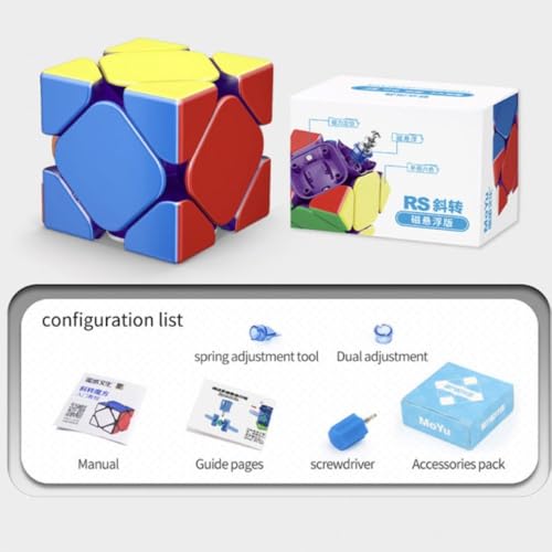 Image of MoYu RS Skewb Magnetic Speed Cube | MagLev Technology, Adjustable Compression & Frosted Finish | Strong Magnetism & Fast Turning Skewb Puzzle