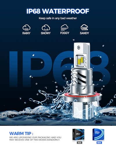 Image of Marsauto H13 Fog Light Bulbs, 3 Mins Plug N Play, Pack of 2 | 6500K Cool White, 1:1 Mini Size, 80000+ HRS Lifespan, IP68