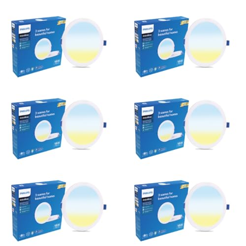 Image of PHILIPS 15W 3in1 Round AstraGlow Pro LED Ceiling Light | Slim Surface Panel for Home & Office | Energy Efficient Bright LED Fixture | Pack of 6