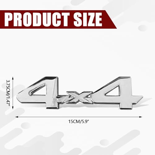 Image of 4x4 Emblem Sticker, 3D Chrome Badge Decal Sticker | Emblem Nameplate Decal, 3D Metal Badge Decal for Auto Fender Bumper Front Hood Trunk, Car Accessories for Most Cars
