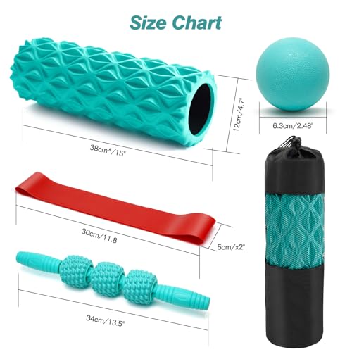 5-in-1-Foam-Roller-Set-Trigger-Point-Foam-Back-Roller-Muscle-Roller-Stick-Massage-Ball-Stretching-Band-for-Deep-Muscle-Massage-Pilates-YogaFitness-Exercise-for-Whole-Body-Release