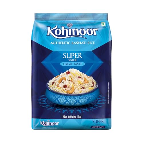 Image of Kohinoor Super Value Basmati Rice, 1.25 Kg (25% Extra)| Authentic Long-Grain Basmati Rice (Up to 20 mm) | Aromatic, Flavorful I Ideal for Pulao & Plain Rice