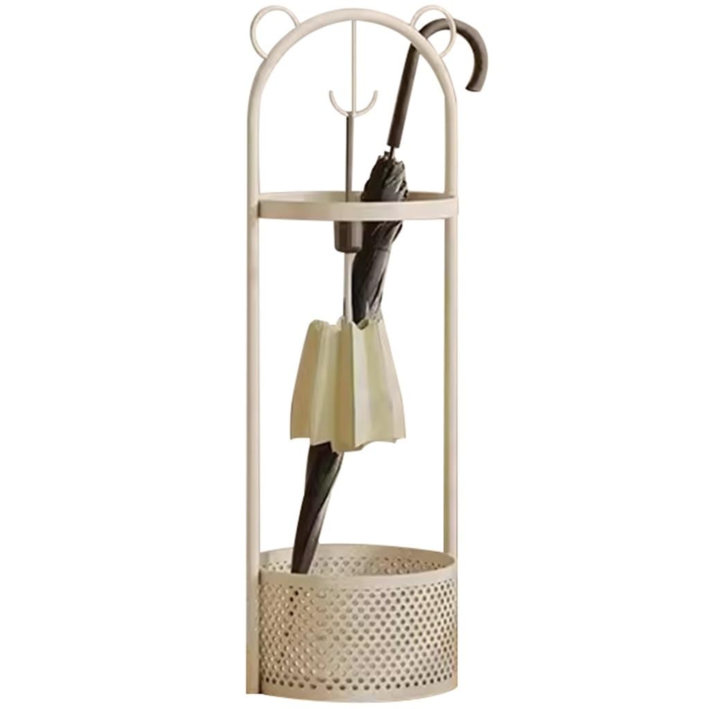 Flyiodfcxv Milk Coffee Umbrella Stand, Umbrella Basket Tall Fashionable Smiling Bear, Removable Drain Tray(Milk Coffee)