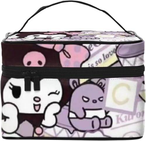 Zateem 化粧ポーチ メイクポーチ トラベルポーチ メイクボックス アニメ クロミ ちゃん コスメ収納 旅行グッズ 小物入れ 洗面用具入れ 大容量 コスメポーチ かわいい おしゃれ コスメバッグ 四角 収納ポーチ 持ち運び 旅行用 HZB261