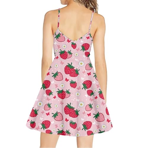 Image of Biyejit Women Casual Loose Dress Strap Long Summer Beach Swing Dress