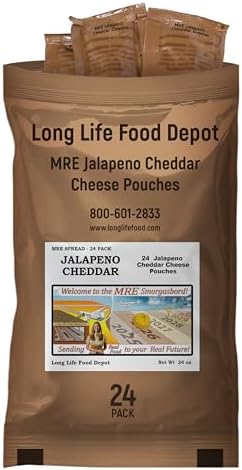 MRE Jalapeno Cheddar Cheese Spread (24-Pack), Long Shelf Life