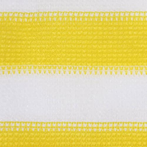 HGLADYU HDPE Balkon-Sichtschutz Gelb Weiß 120x500 cm, Seitenmarkise mit Aluminiumösen und Seil, schimmelbeständig, UV-beständig, winddurchlässige Stoffstruktur für frische Brise