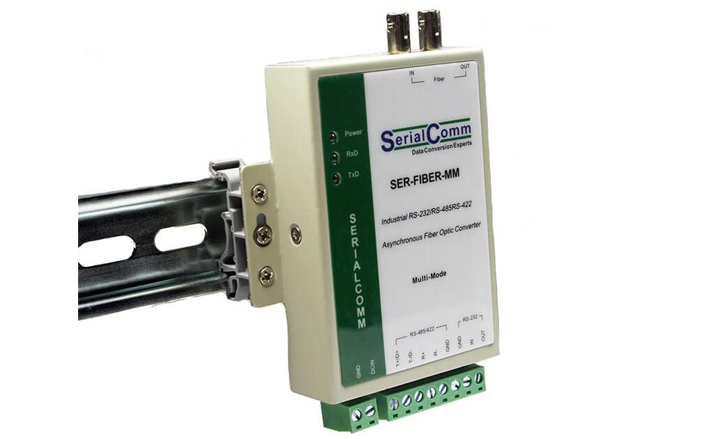 SERIALCOMM SER-Fiber-MM-ST, Industrial Grade bi-Directional externally Powered Multi-Functional RS232/RS485/RS422 to multimode Fiber Optic Converter, Brand, high Reliability 5-Year Warranty