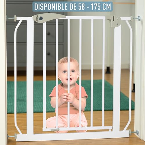 ib style® Berrin ¡ Ganador del Premio ! Protección de la Puerta 58-175 cm | Sin perforar | Cierre automático | 90° Stop | Operación con una Sola Mano | 98-106 cm