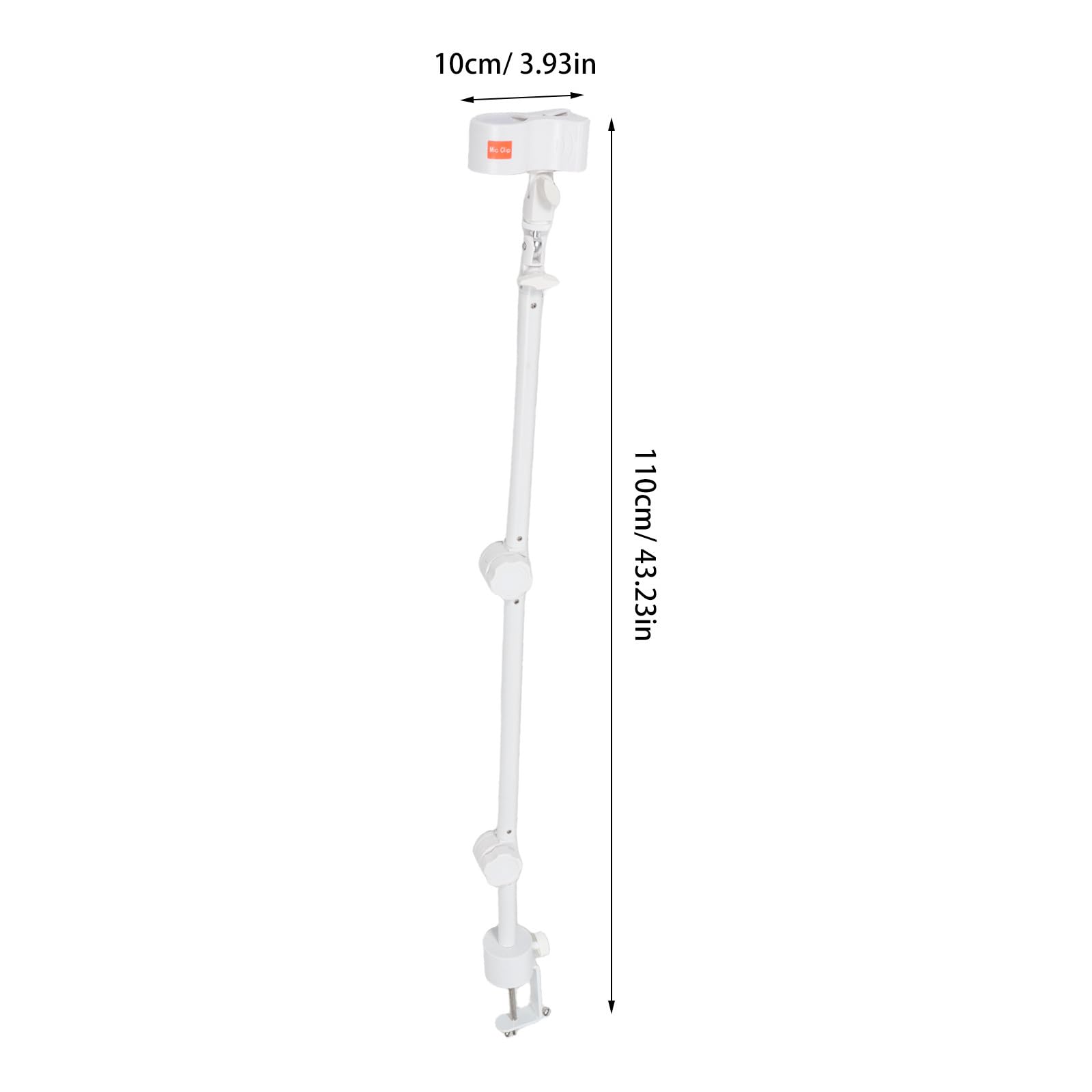 Soporte de brazo articulado para micrófono de escritorio, con abrazadera ajustable para streaming, canto y podcasts, rosca de 3/8'', brazo blanco, montaje en mesa.