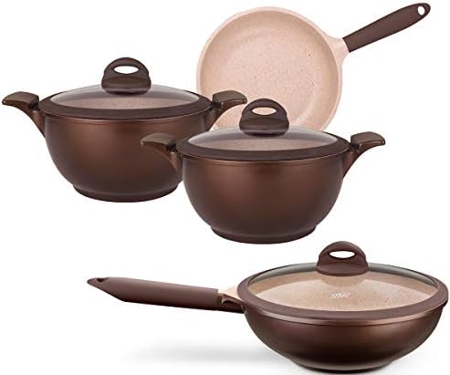 Conjunto De Panelas Gourmet MTA Belga Cerâmica Antiaderente 4 Peç...