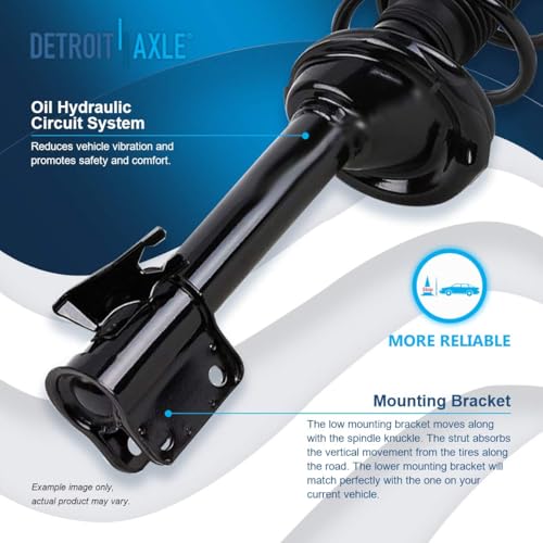 Image of Detroit Axle - Rear Steering Knuckles & Hub Bearings Struts Shocks Sway Bars Kit Replacement for 2003-2005 Subaru Forester - 8pc Set