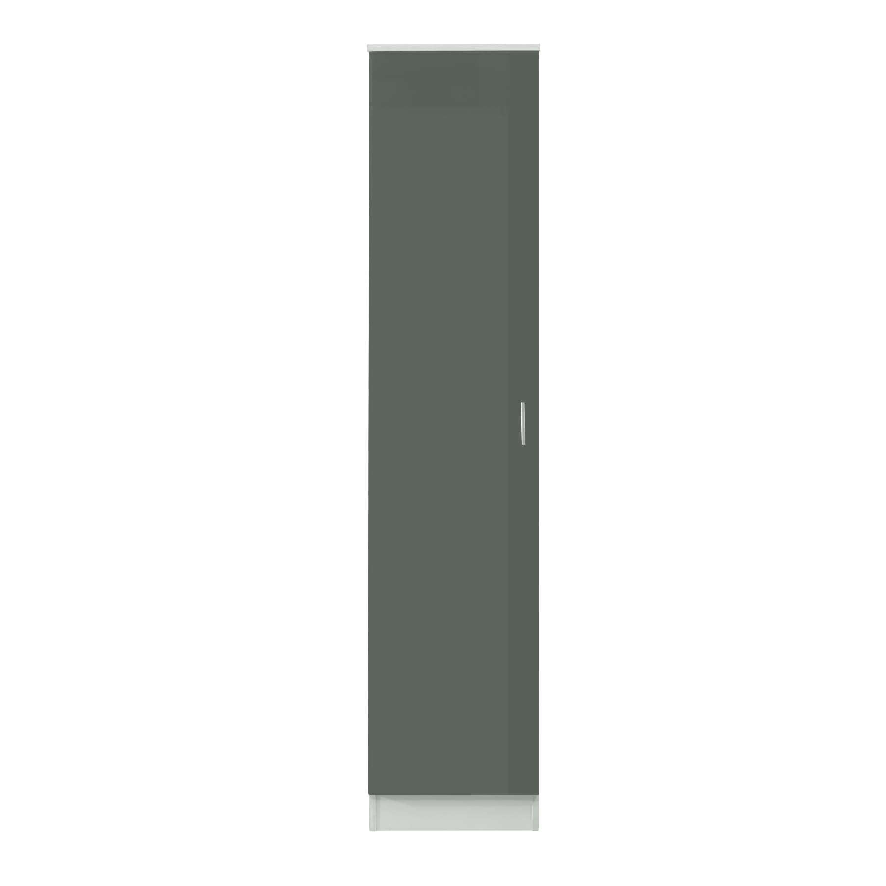 1 Door PLAIN Wardrobe in Grey Gloss/Matt White