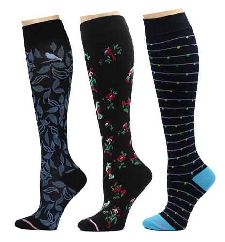Image of Dr. Motion 3 Pairs Therapeutic Graduated Compression Women's Knee-hi Socks