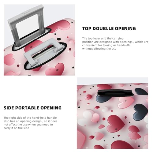 Luggage Cover for Travel Elastic Suitcase Cover Heart Shaped Pattern Luggage Covers Fashion Suitcase Protector Thickened Baggage Cover Dustproof Suitcase Sleeve Fits 18-32 Inch Luggage4