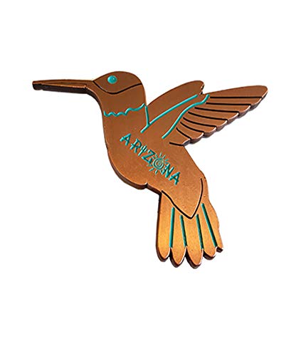 Imán decorativo de metal colibrí bronce