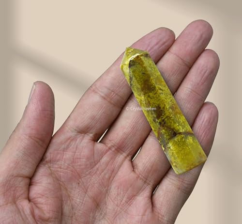 Image of Crystal Heaven Certified Green Opal Tower Obelisk Point For Chakra, Healing And Balancing - Aaa Grade Original Certified Gemstone Agate For Reiki Meditation Yoga Spiritual (2-3 Inches)