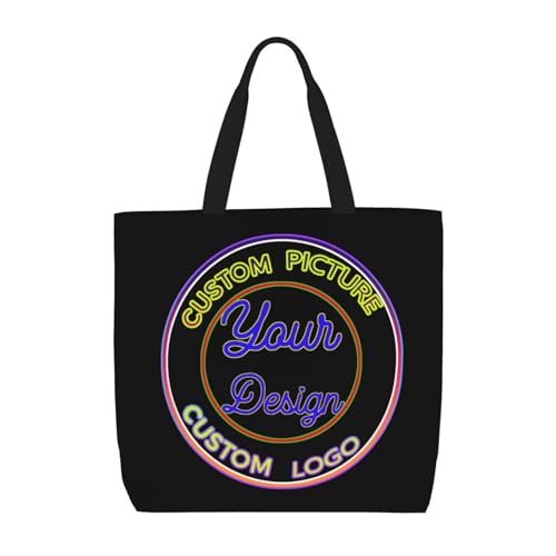 Custom Tote Bags Teacher Personalized Capacity Shoulder Bag Beach Bag For Women Men Design Your Own Image Logo Text Business