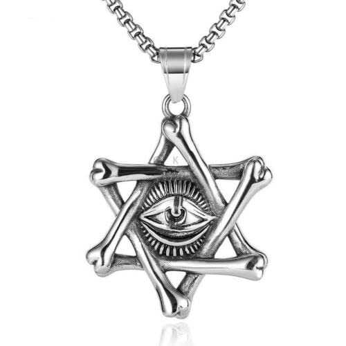 KRYSTALZ Vintage Gothic Punk Star of David Devil Eye Stainless