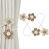ZYJBD 2 Pezzi Fermatenda Boho con Design a Fiore, Fermatenda Regolabili per Tende da Inter...
