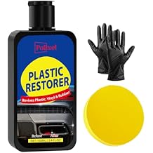 Plastic Restorer for Cars, Restores Faded Plastic, Vinyl, Rubber, Trim, Bumpers & Interior Surfaces to Like-New Finish - Brings Back Deep Black & Color, UV Resistant - 3.4OZ