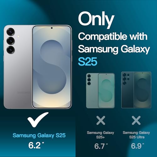 JETech Screen Protector for Samsung Galaxy S25 5G, Tempered Glass Film, Fingerprint ID Compatible, HD Clear, 3-Pack