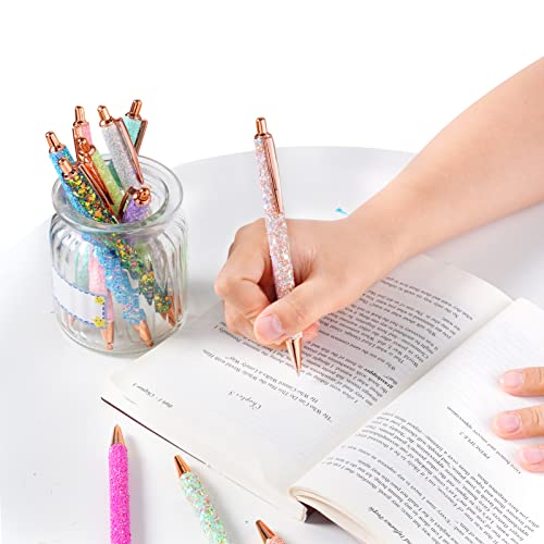Jiebor JIE001 11Pcs Fancy Pens Glitter Pens Cute Fun Pretty Pens Metal Retractable Ballpoint Pens Cool Pens thumb #2