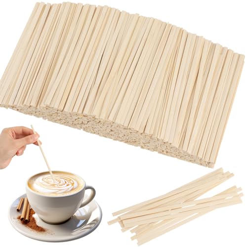 1000 Stück Kaffee Rührstäbchen 14cm Rührstäbchen Holz Holzstäbchen Kaffeestäbchen für Umrühren von Kaffee Tee Getränke