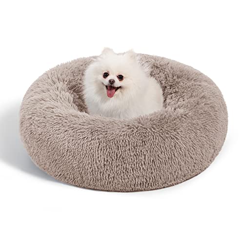 TEKONA Donut-Hundebett – Rundes, Flauschiges Tierbett Mit Erhöhtem Rand