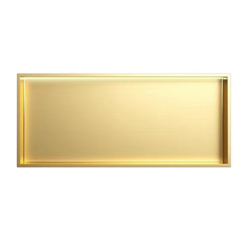 Mampara de ducha de Acero inoxidable con iluminación LED, 72 x 32 x 12,5 cm, solución de almacenamiento con Un Solo estante para mejoras del hogar y la nización del baño,