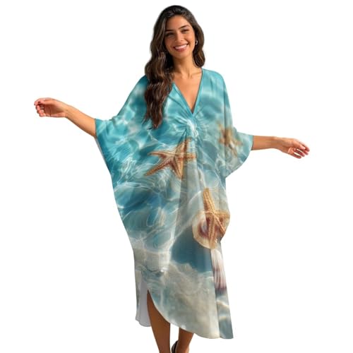 Vestido caftán largo estilo bohemio para mujer ideal para cubrir el bikini