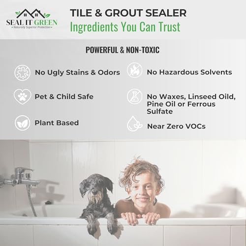 Image of Seal It Green Xtreme-Heavy Duty Pro Strength Grout Sealer. Non Toxic-VOC Free & Odorless.Seal Smarter. Incredible 100+ SF Coverage. Indoor Or Outdoor Use. Use The Sealant The Pros Use. Lasts For Years