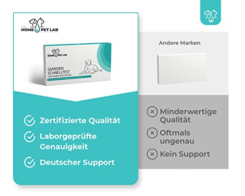 The Home Pet Lab 1 x Giardien Schnelltest Hund & Katze - Giardien-Test zuverlässig als Test bei Darmparasiten und Durchfall - Für Hunde & Katzen bei Giardia (1 x Test)